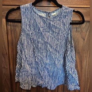 Old Navy Blue and White Striped Tank Top
